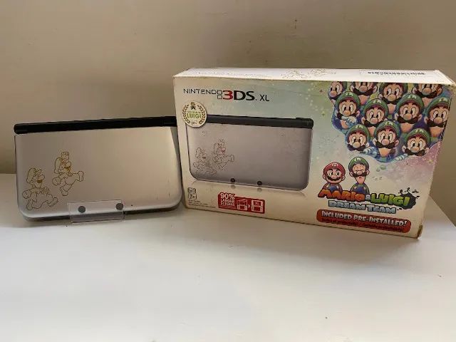 Nintendo 3DS XL Mario & Luigi Edition CIB + R4 + 64gb - Envio via OLX PAY - Foto 4