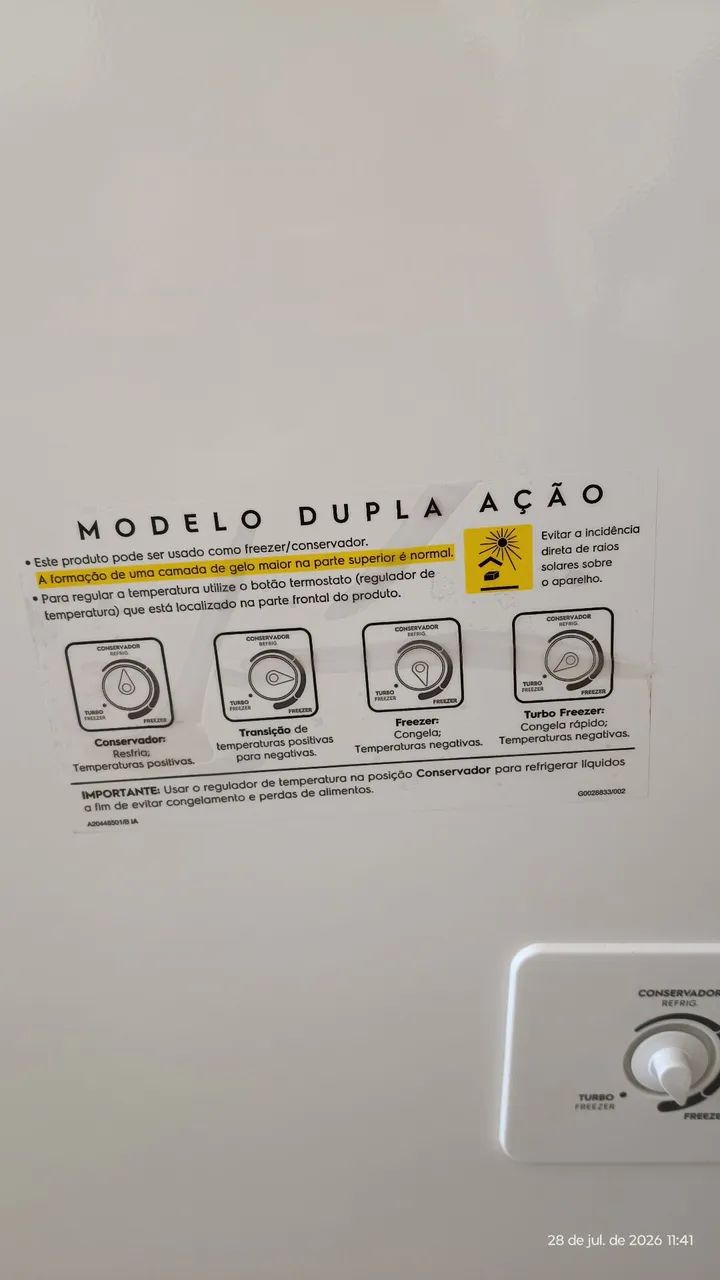 Freezer com 1 mês de uso!