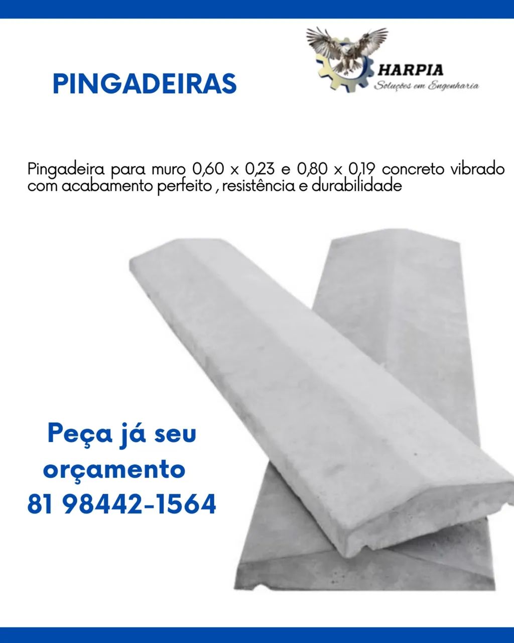 Pingadeiras em concreto
