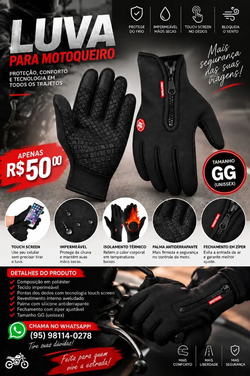LUVA PARA MOTOQUEIRO 