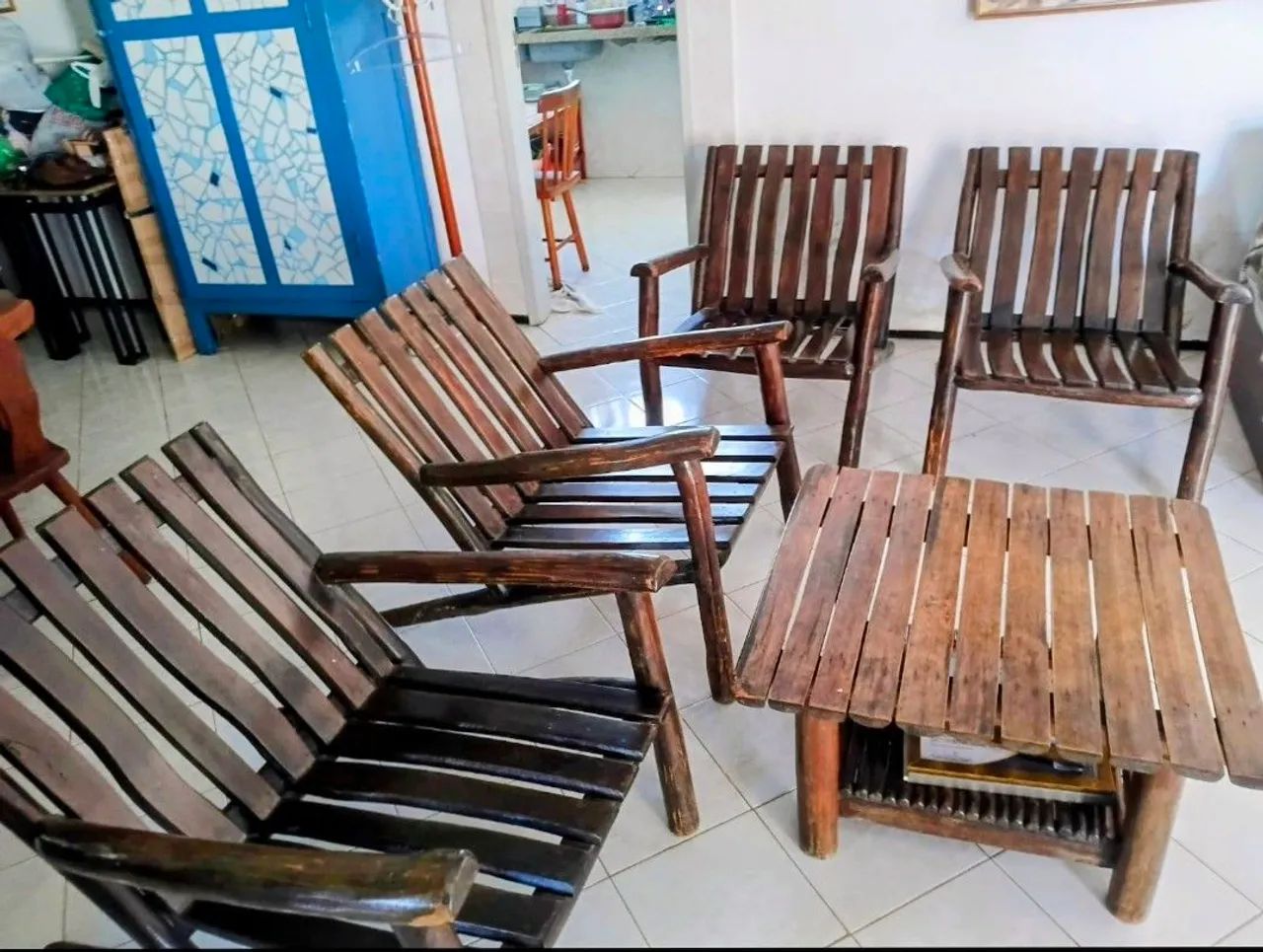 Comjunto de 4 poltronas de centro de mesa maseora de demolição  - Foto 4