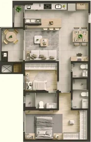 PLANTA 84m²