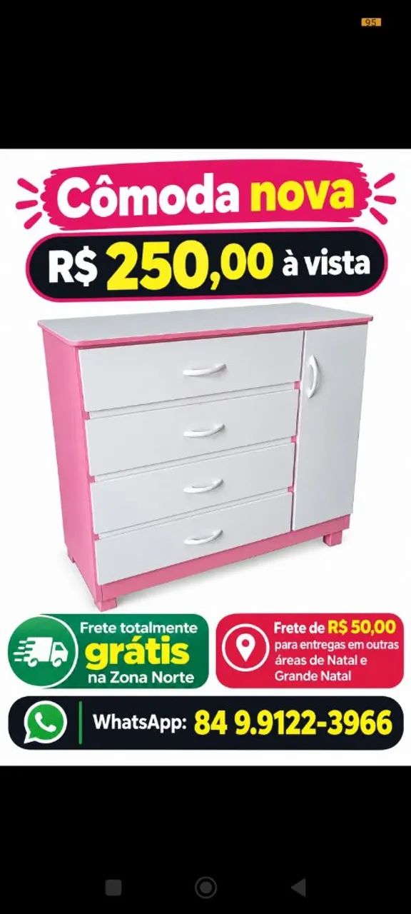 Vendas de lindas cómodas inteiramente novas.