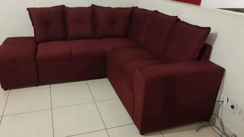 sofa de canto com puff ...entrega uberlandia - Foto 3