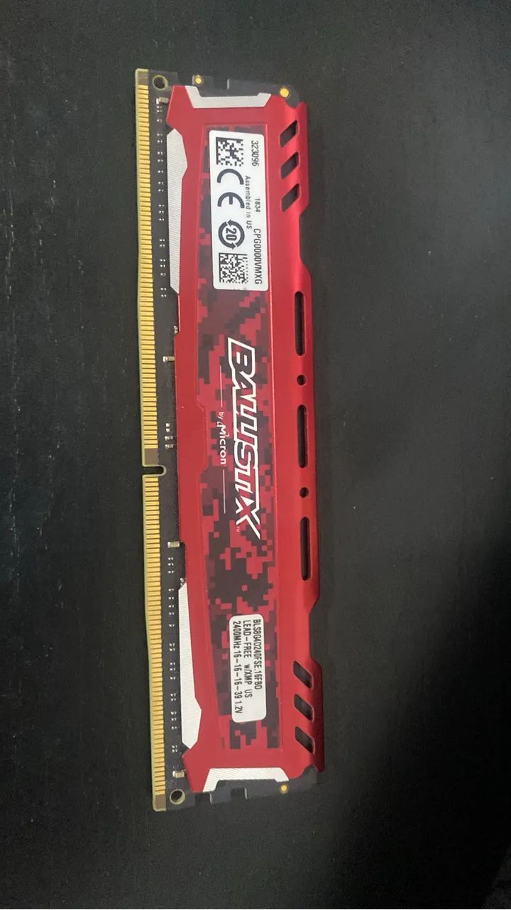 Memória Ram Gamer Ballistix 8gb 2400Mhz DDR4 Vermelha - Foto 2
