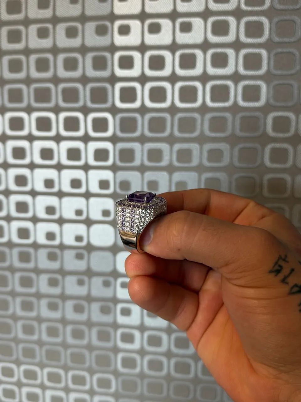 Anel ouro em ametista e diamante  - Foto 3