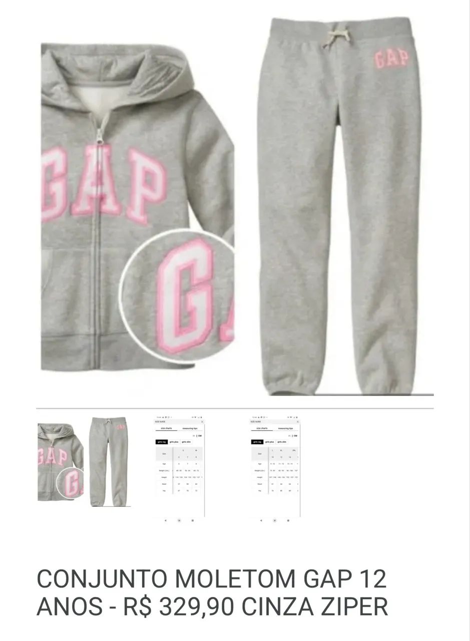 Conjunto de moletom GAP ( Importado dos EUA). - Foto 3