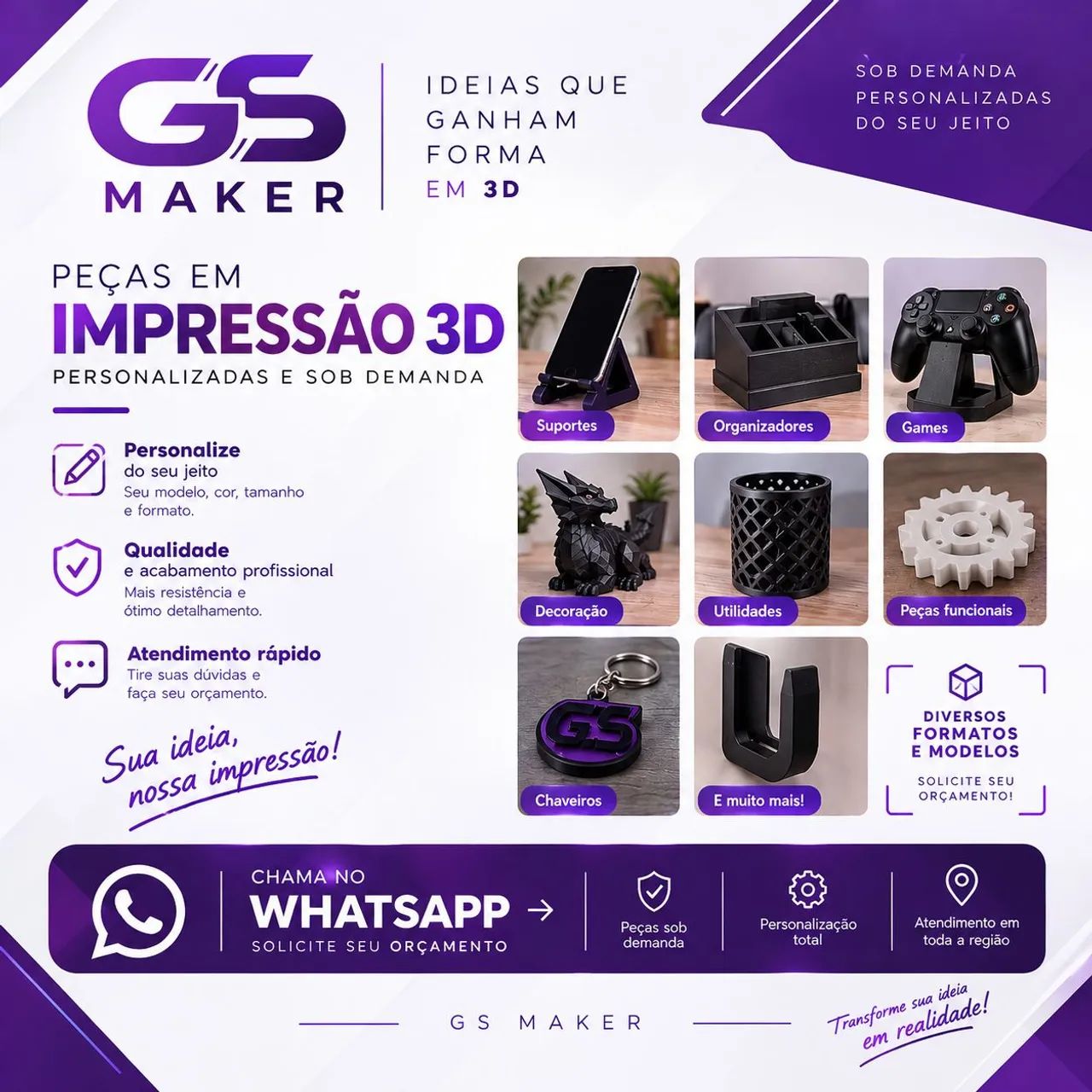 ENCOMENDE JA!!! IMPRESSAO 3D