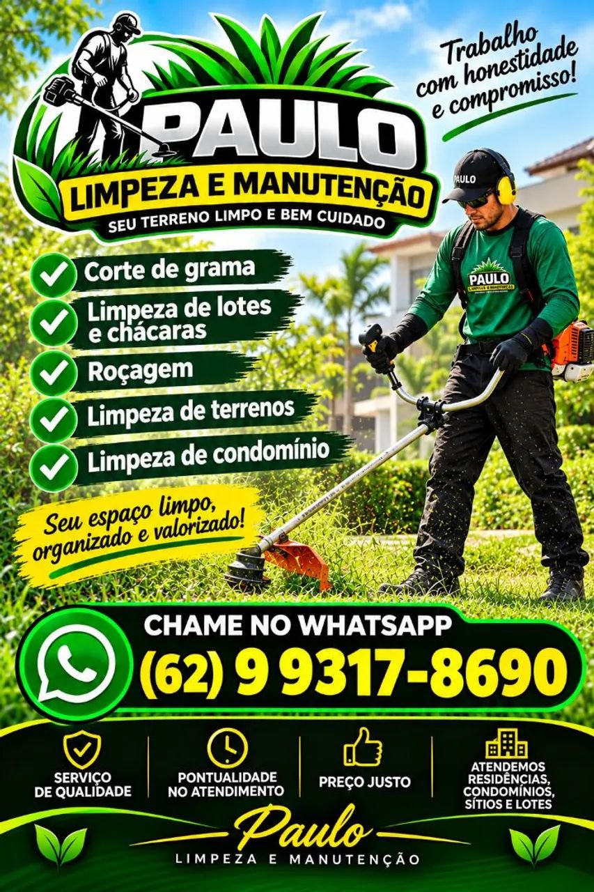 Serviço de corte de grama e roçagem
