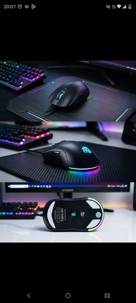 Mouse Gamer ELG Ceres 7.200 DPI RGB - Foto 3
