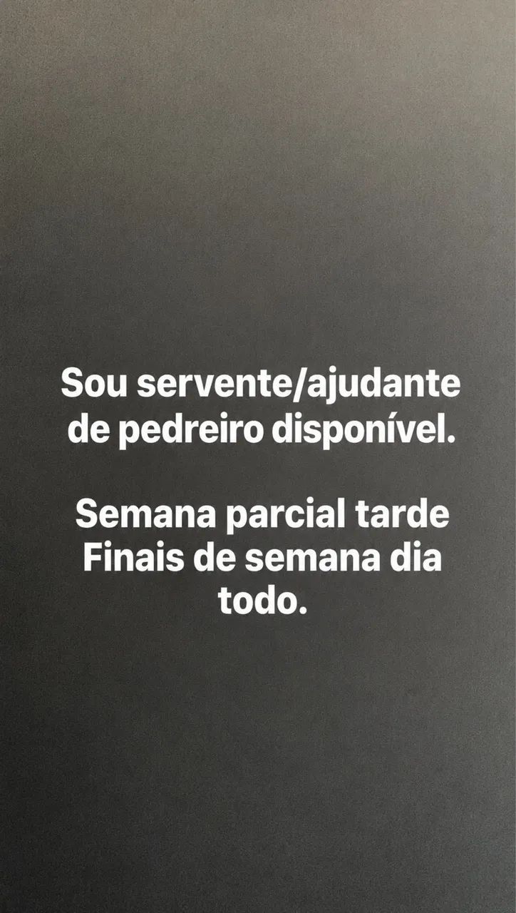 Sou servente de pedreiro 