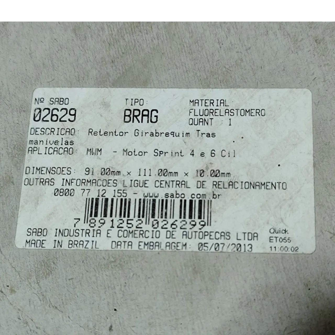 Retentor Girabrequim Traseiro Mwm Sprint 4 E 6 Cil 02629 - Foto 4