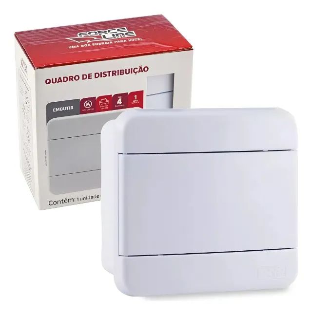 quadro de distribuição embutir para 4 disjuntores force line434778237662679042