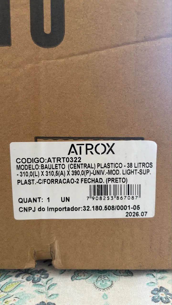Vendo baú para moto da Atrox de 38L - Foto 2