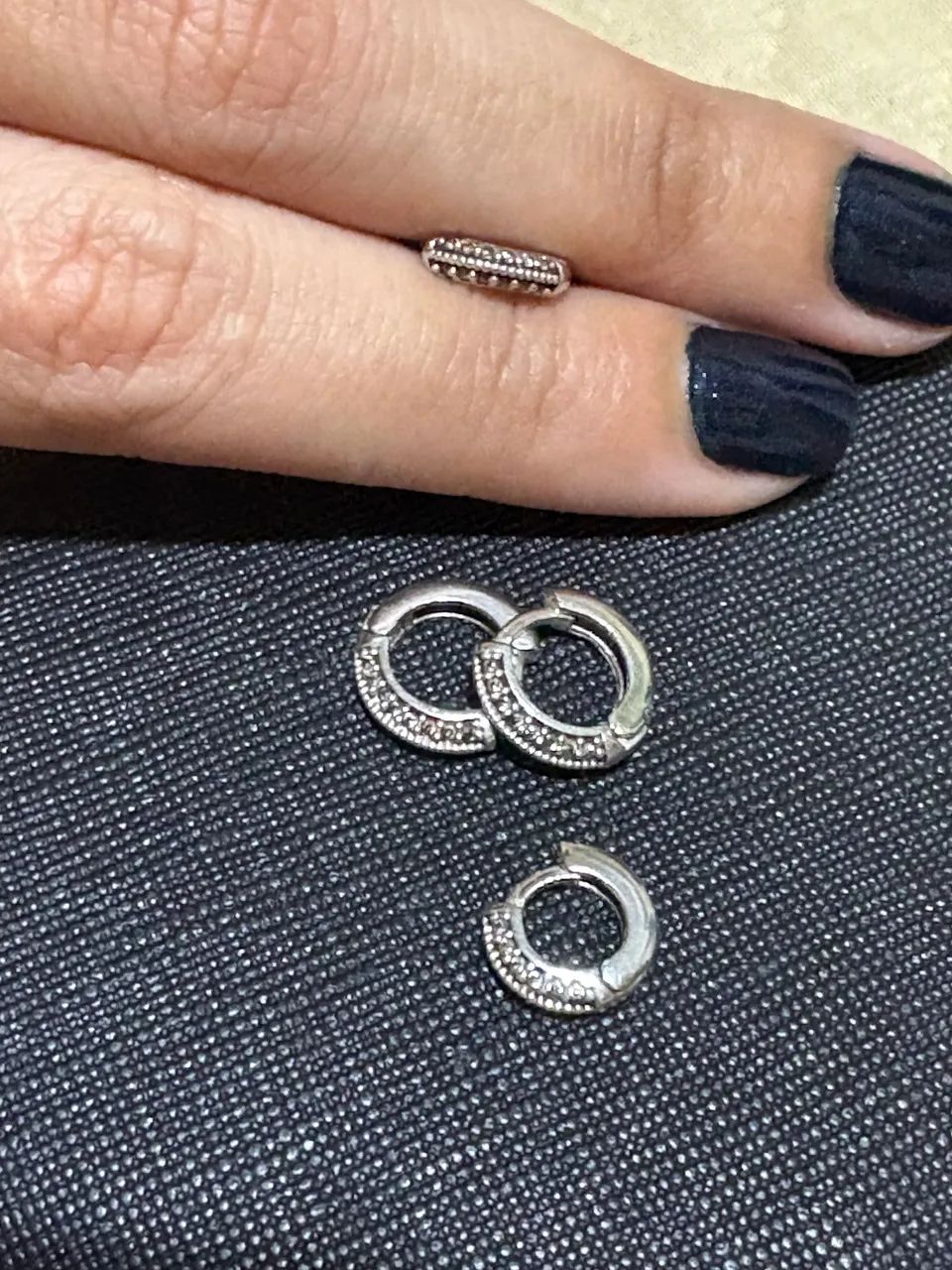 Conjunto de argolas - Prata 925 com pedras