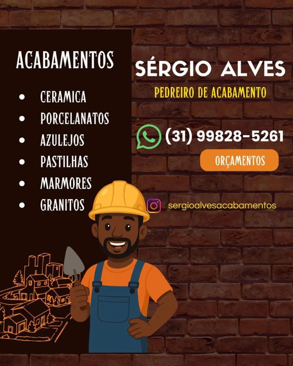 Pedreiro de acabamentos/azulejista.
