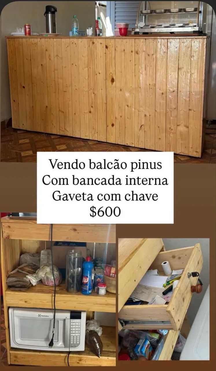 Balcão madeira 
