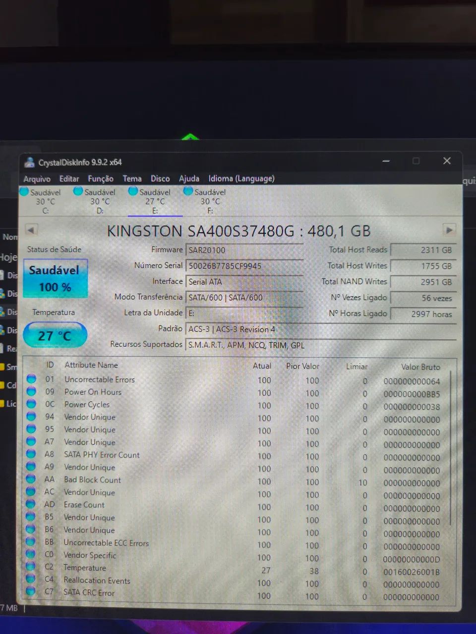 SSD Kingston 480GB SATA - Foto 3