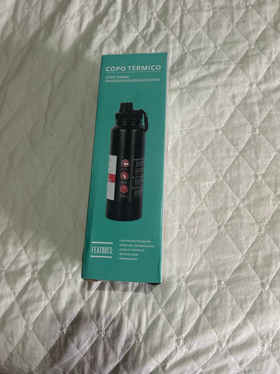 Garrafa térmica 800 ml Features Preta - Foto 2