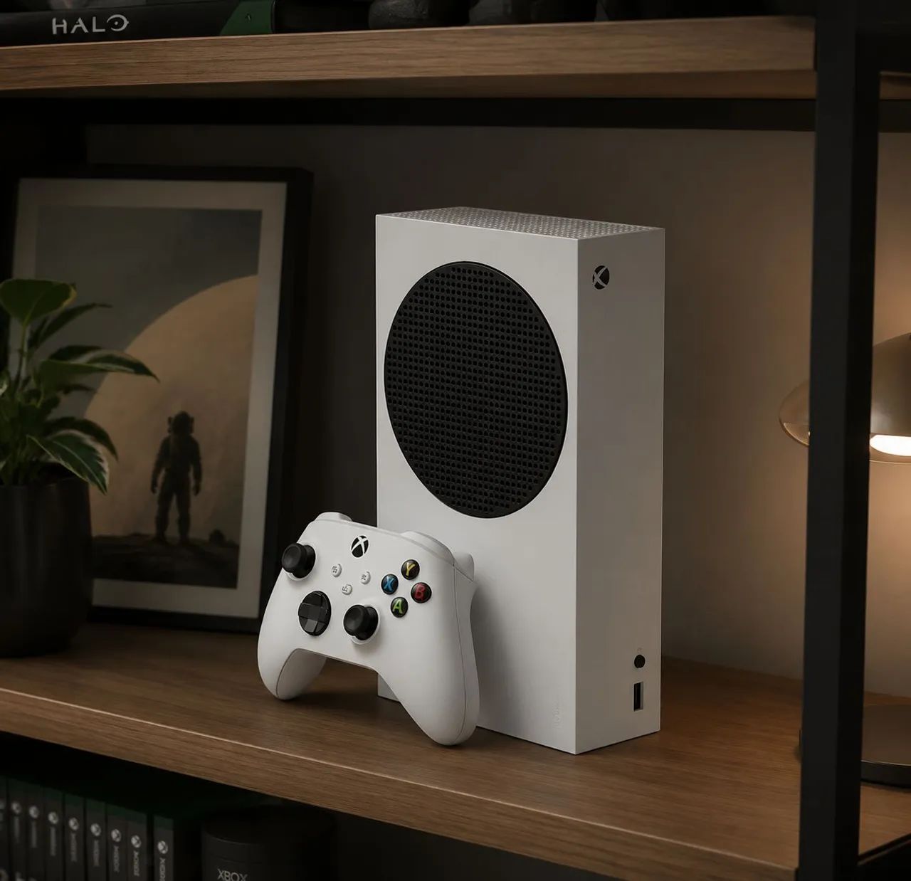 Xbox series s com controle e cabos