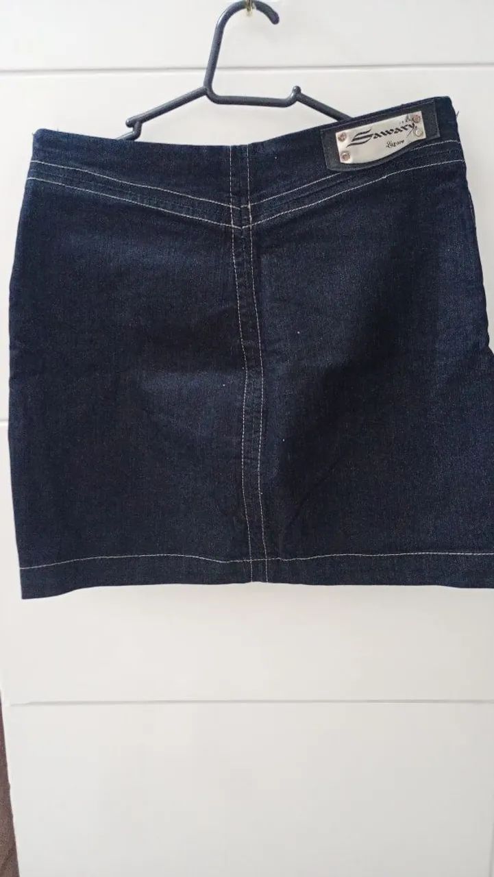 Saia Jeans Sawary Preta - Foto 2