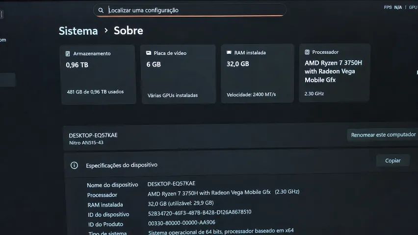 Notebook Acer Nitro 5  - Foto 3