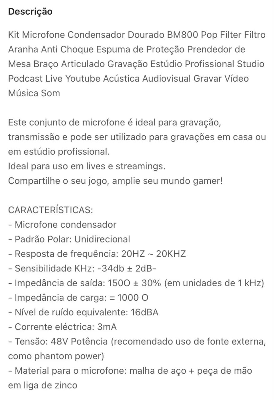 Kit para gravações de áudio e Podcast  - Foto 6