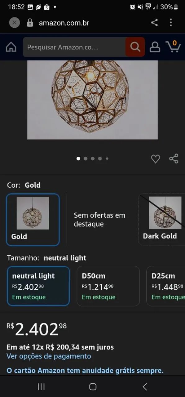 Lustre dourado - Foto 2