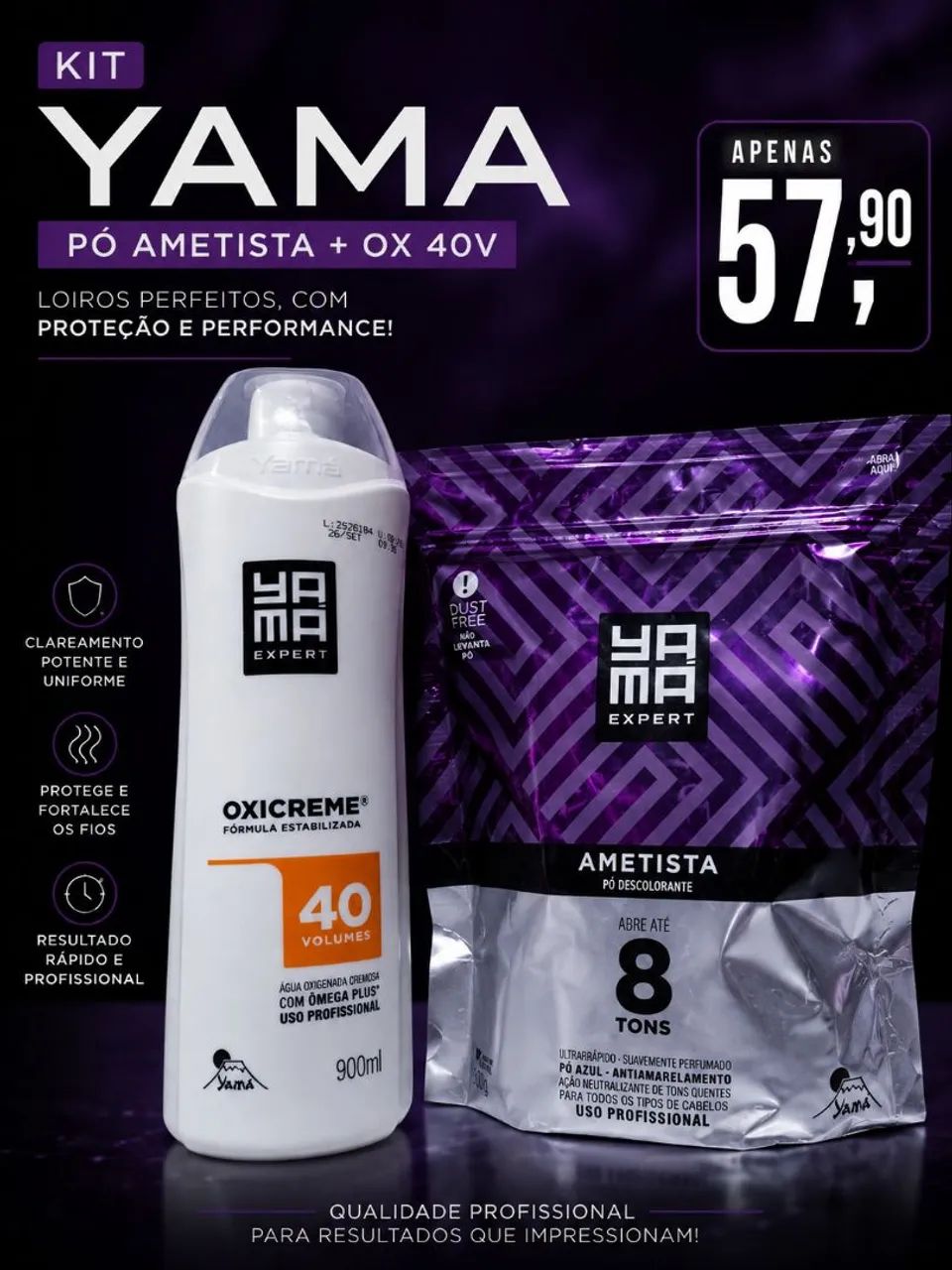 Kit Nevou Yama Platinado ou Ametista - Foto 4