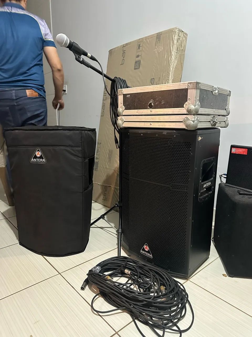 KIT CAIXA DE SOM + MESA + MICROFONE E CABOS - Foto 2