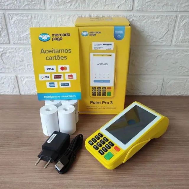 Maquininha Point Pro 3 | Mercado Pago | Chip 4g Incluso com dados e Imprime Comprovante - Foto 2
