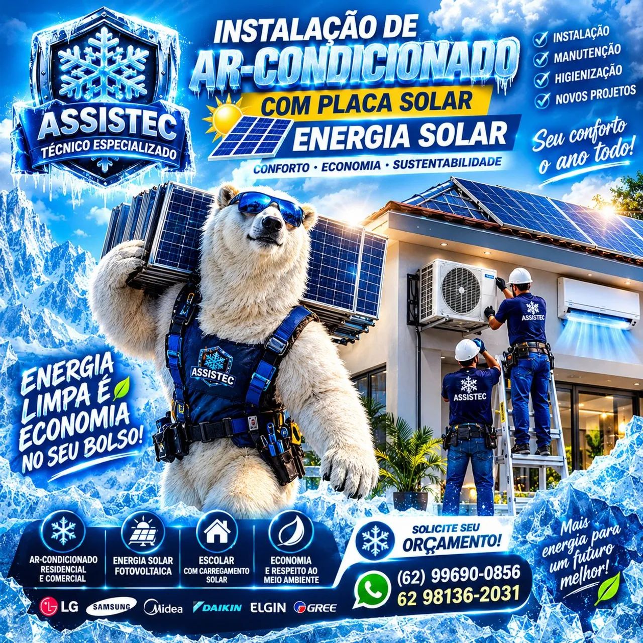 Ar-Condicionado e refrigerador com energia solar 