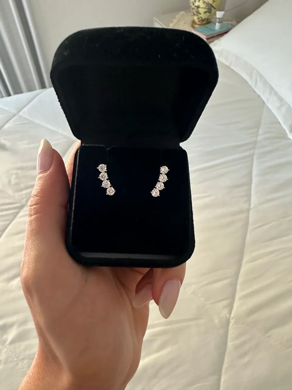 brinco ear cuff mini prata 925 banho ródio delicado  - Foto 3