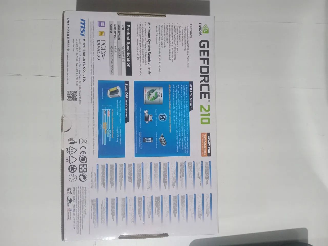 placa de vídeo MSI GeForce 210 (modelo N210-MD1G/D3).  - Foto 2