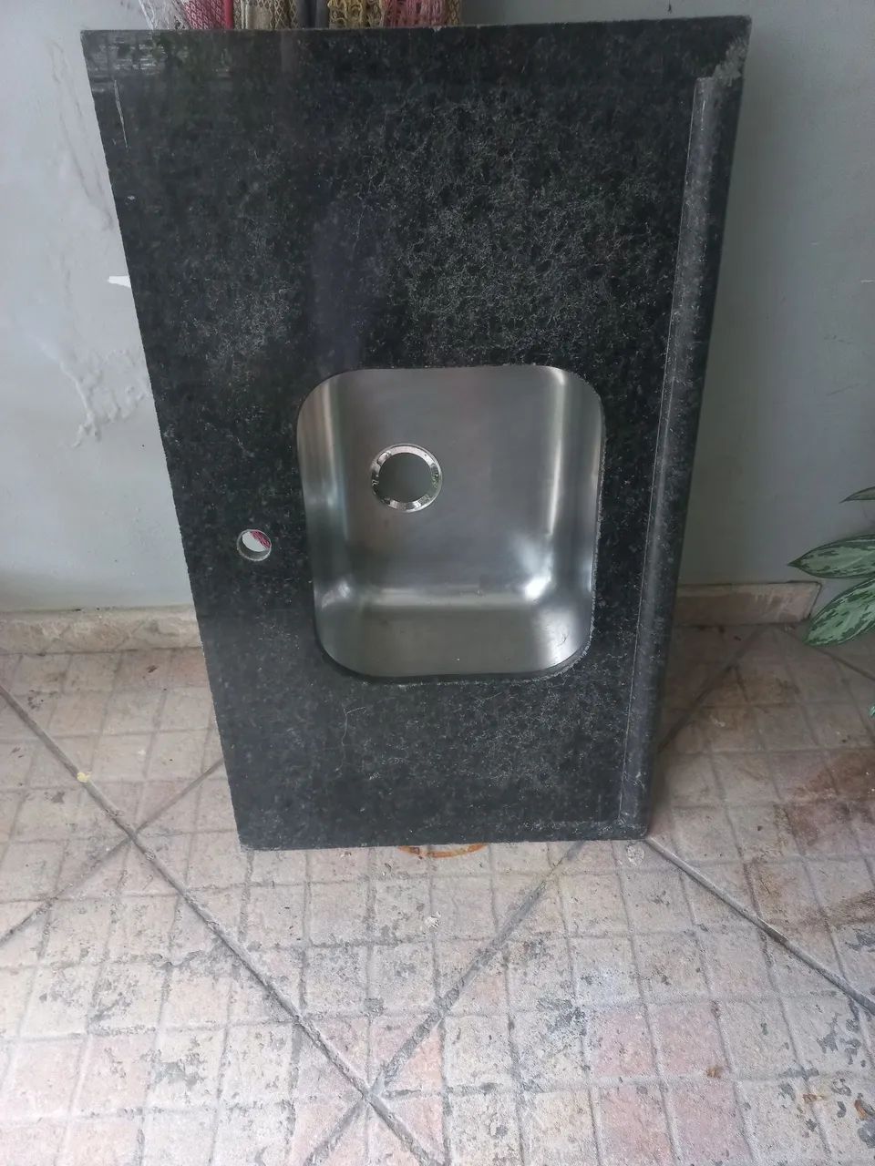 Bancada com cuba inox