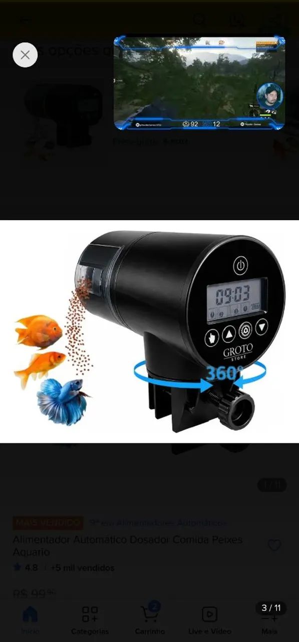 Alimentador de aquario automático digital  - Foto 2