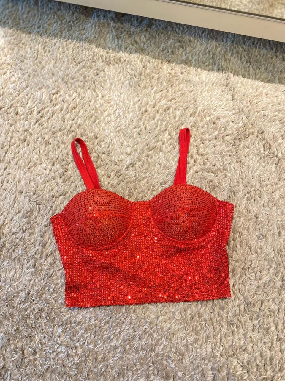 Cropped vermelho paetê  - Foto 3