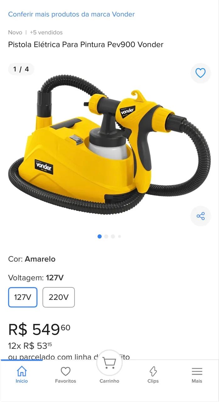 Pistola elétrica para pintura Vonder 110V