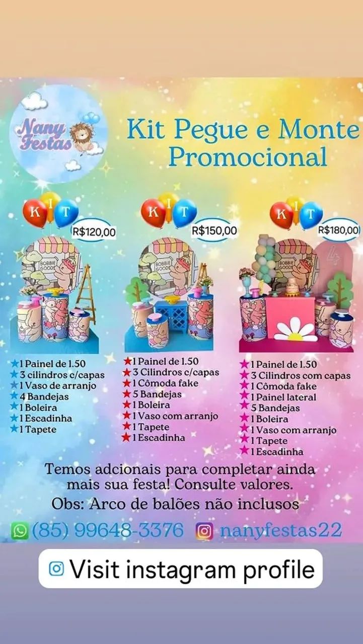 Pegue e monte decorações festas