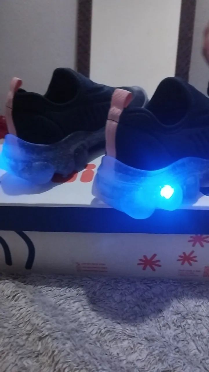 Tênis escolar Bibi infantil azul com luzes - Foto 5