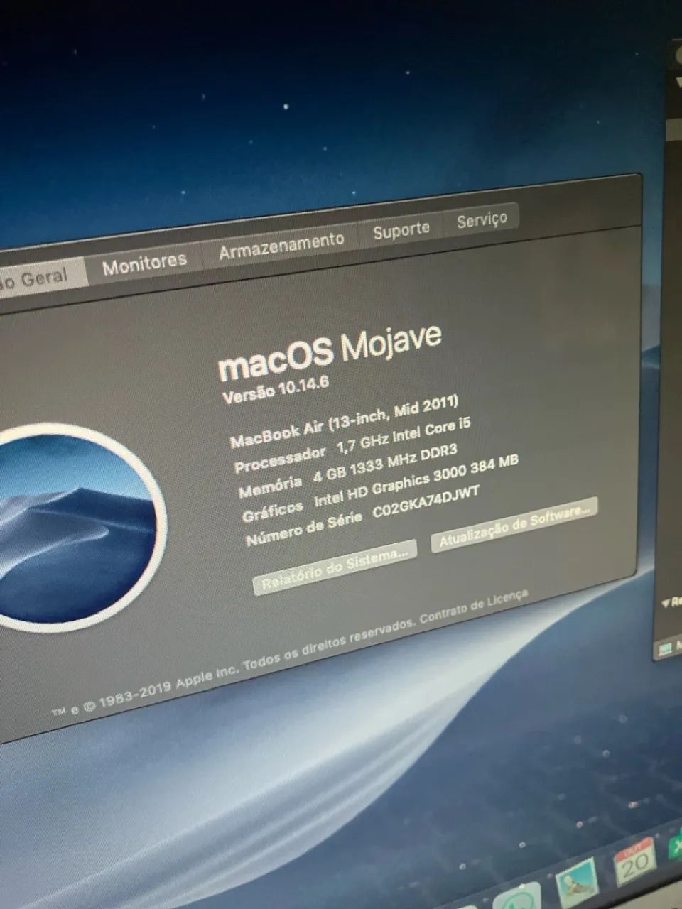 MacBook Air 13 Mid 2011. R$1000. - Foto 2