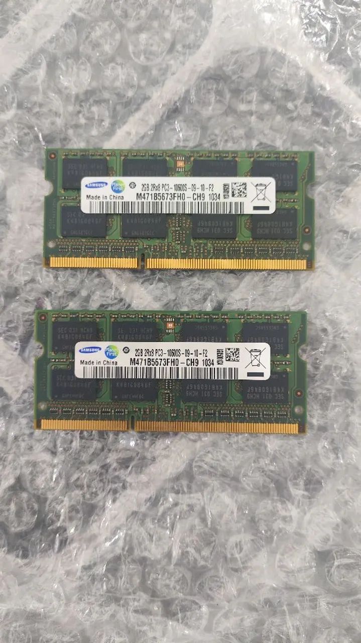 Memória RAM Notebook 4GB (2x2GB) DDR3 - Samsung