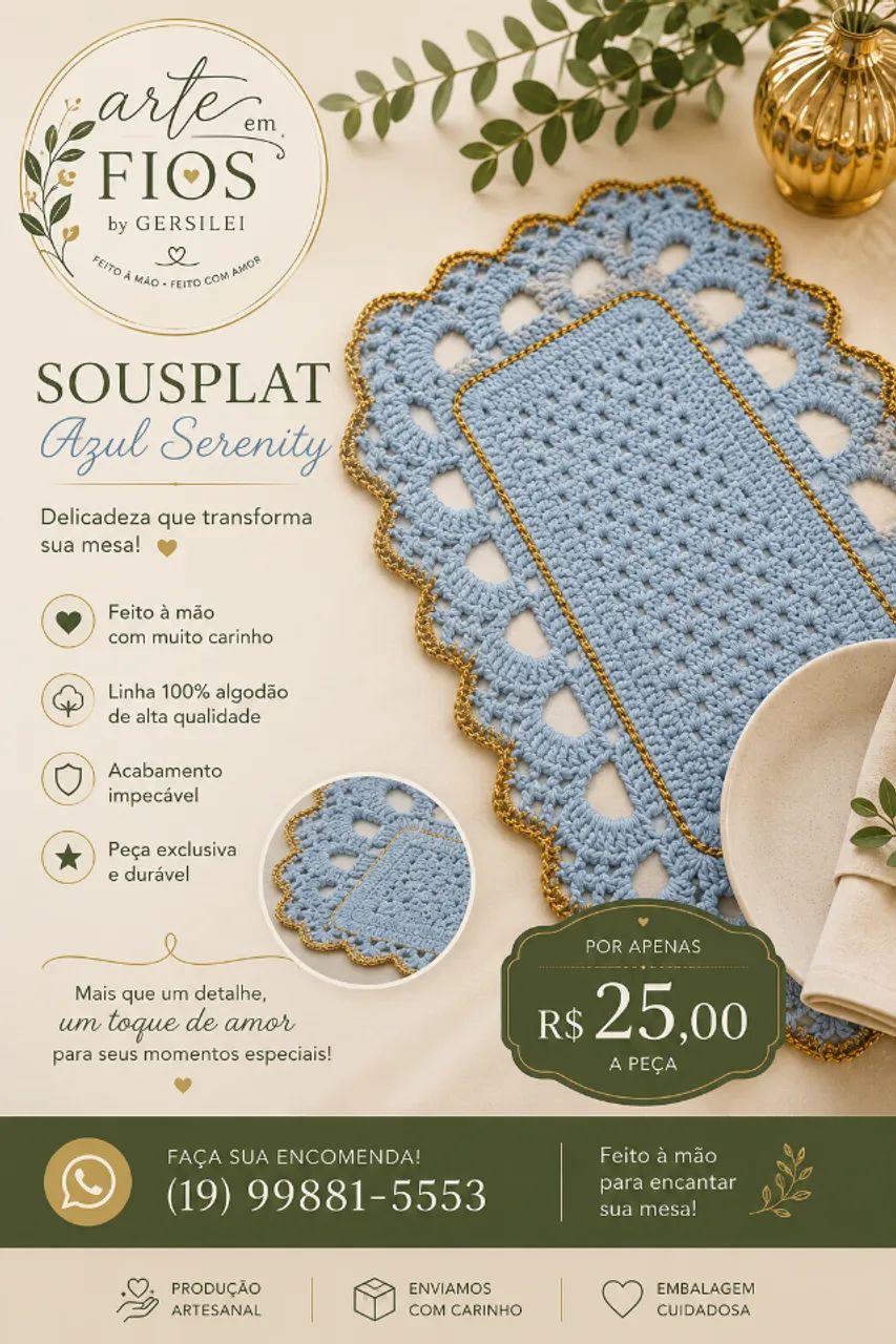 Souplast / americano de mesa - Azul Bebe - Foto 3
