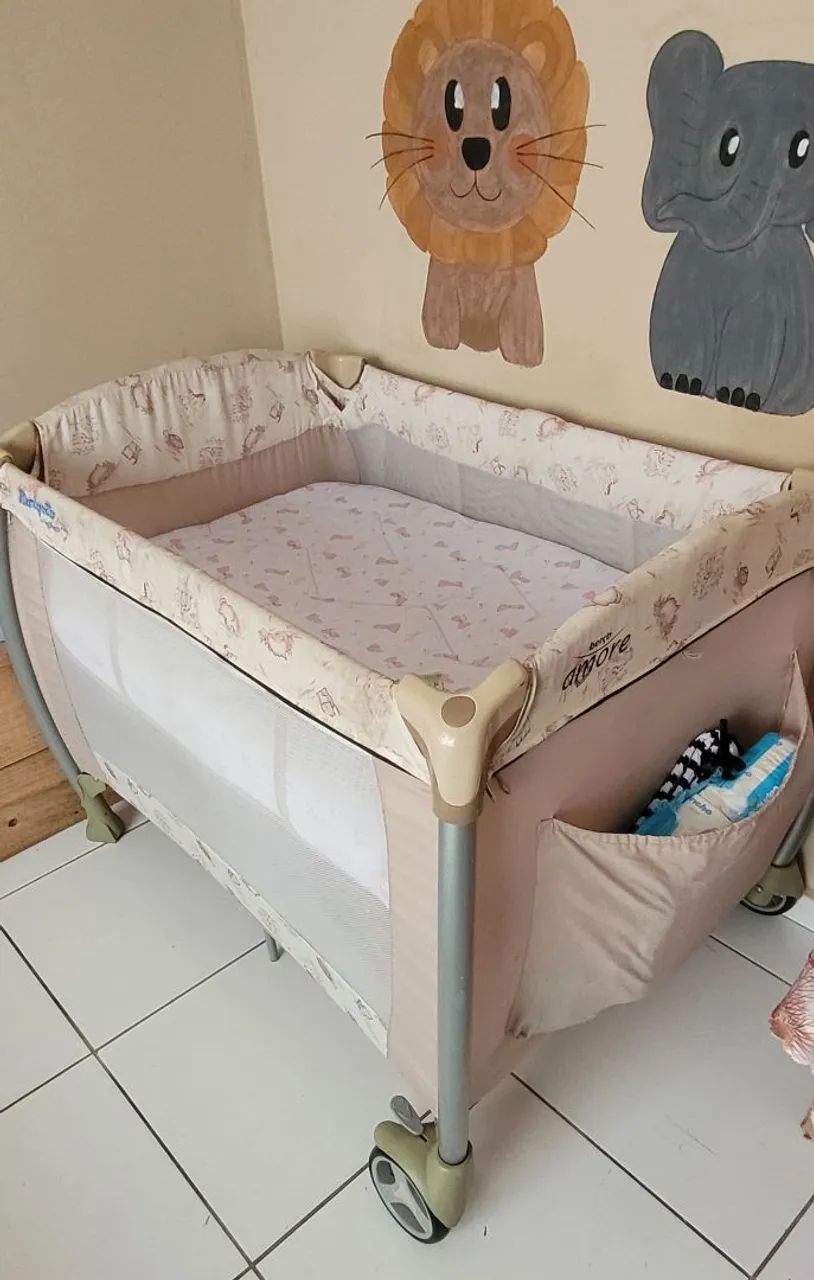 Berço chiqueirinho bebê com colchão  - Foto 2