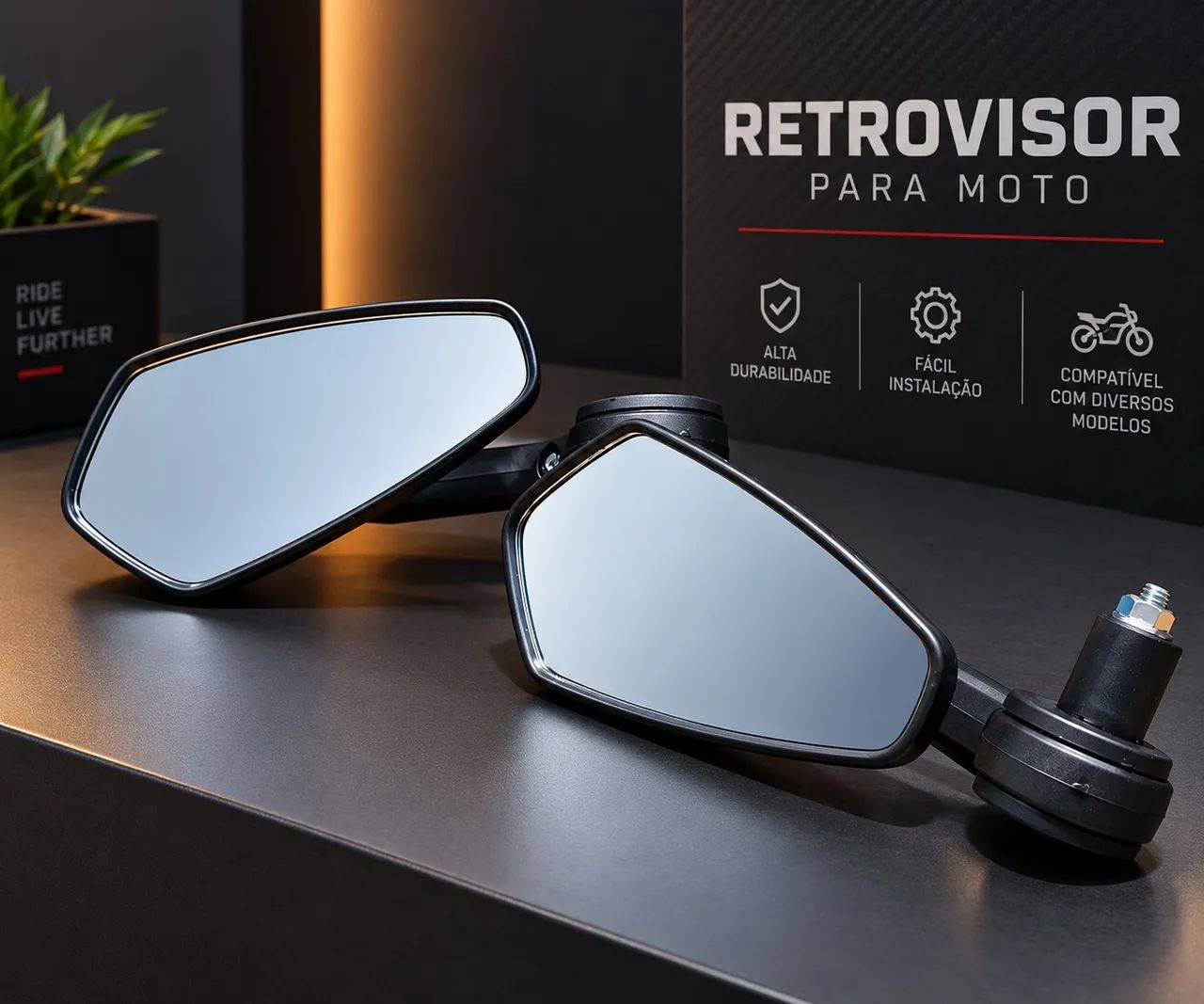 Retrovisor ponta de guidão - Foto 2