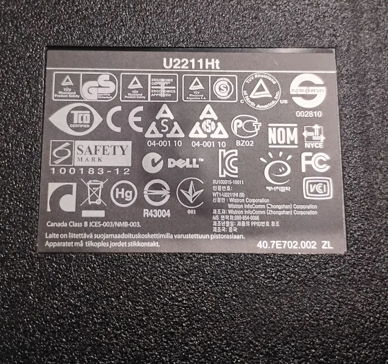 Monitor Dell 22 polegadas - Tela Quebrada (Retirada de Peças)65126765636481121