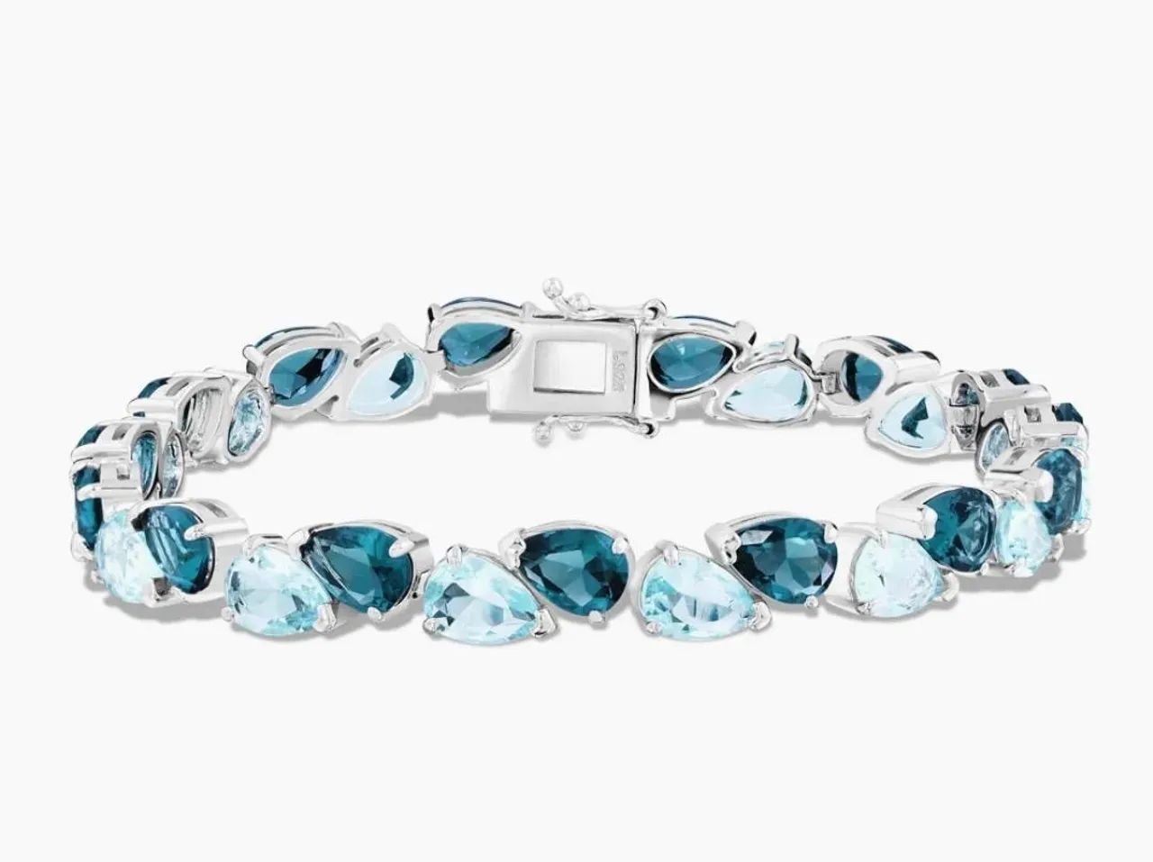Pulseira Life Azure em Prata 925 com Pedras Azuis - Foto 2
