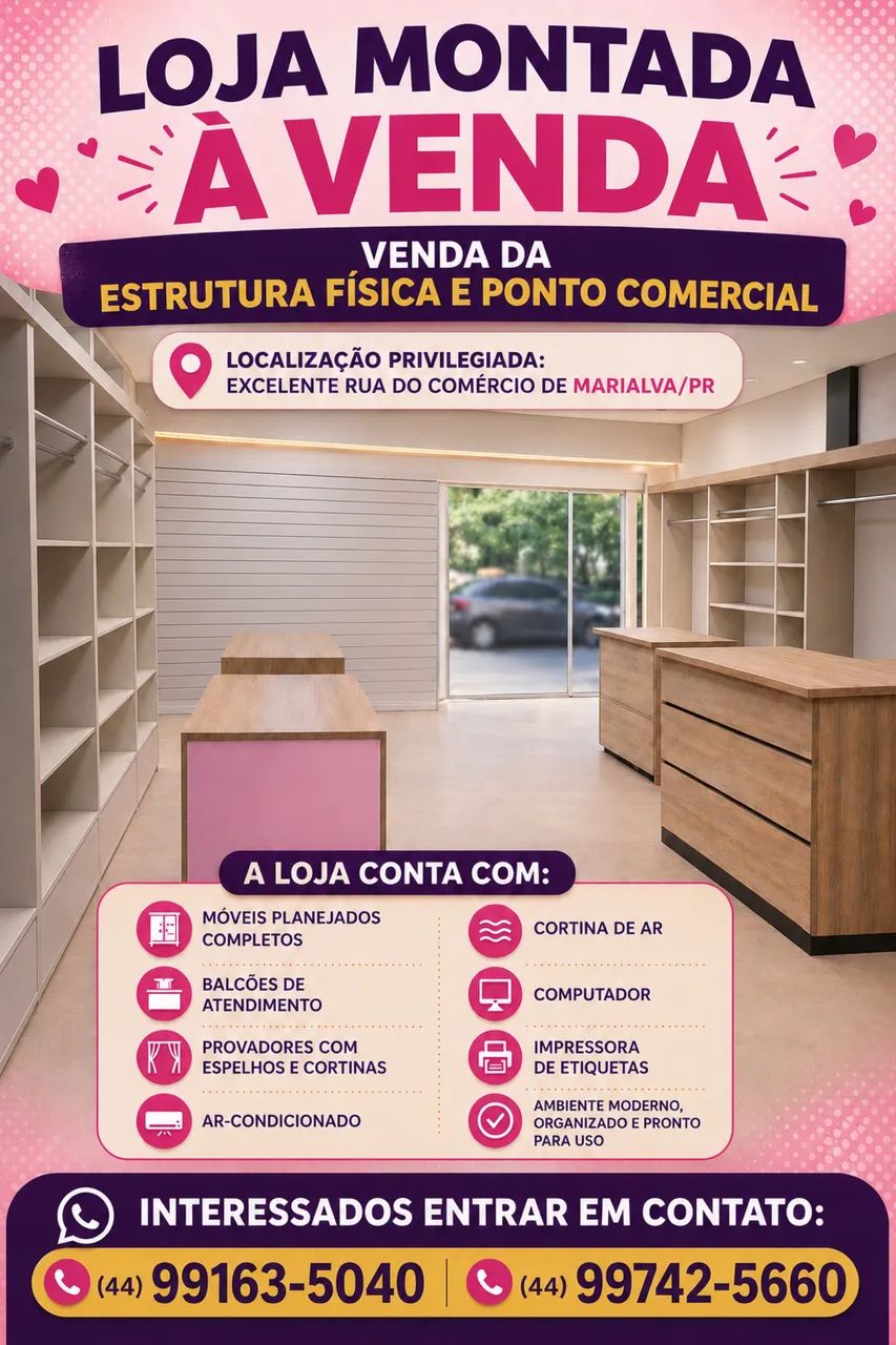 Loja Montada à Venda - Excelente Oportunidade em Marialva/PR