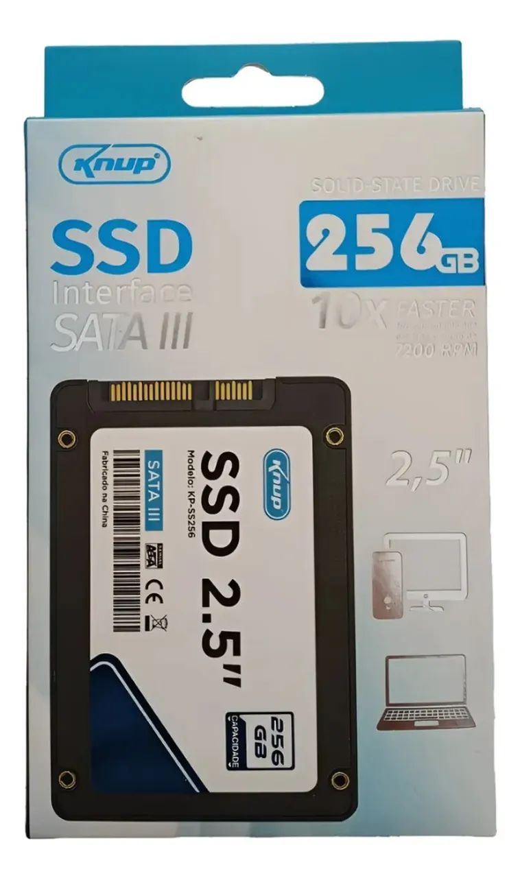 Ssd 256gb Sata 3 2,5 Knup - Armazenamento - Chácaras Luzia Vicente