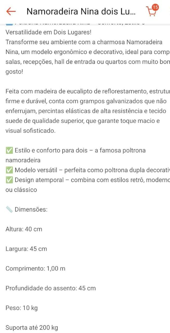 Sofá (namoradeira) - Foto 3